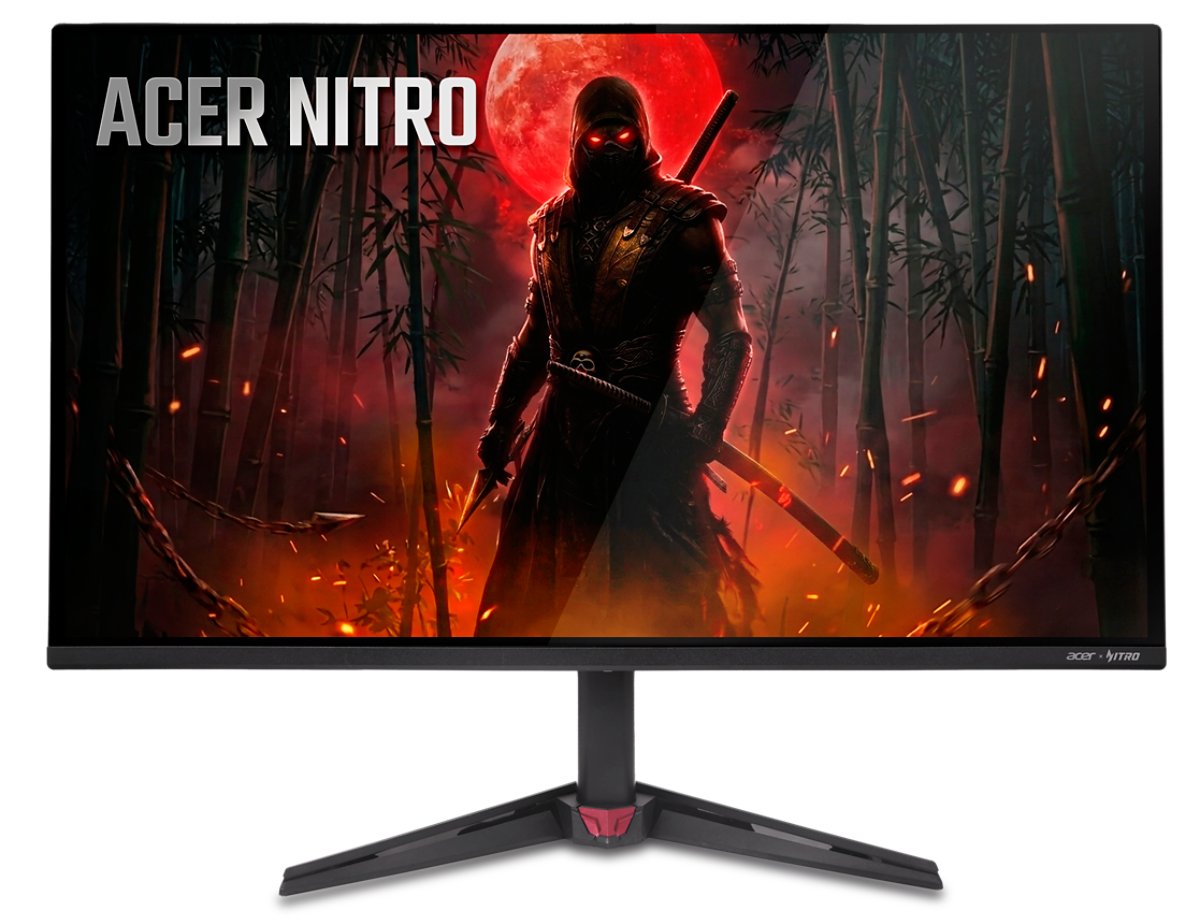 Acer Nitro VG277U Xbiip monitor on its supplied stand